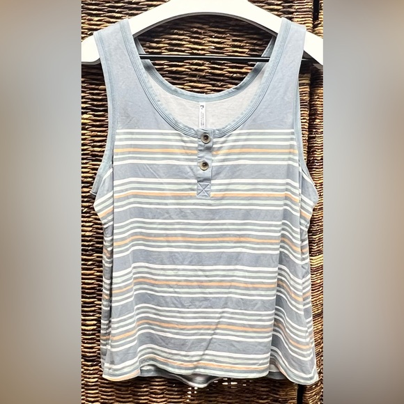 Kuhl Tops - Kuhl Striped Tank Top - Blue‎ and Tan- Solstice, Womens Large